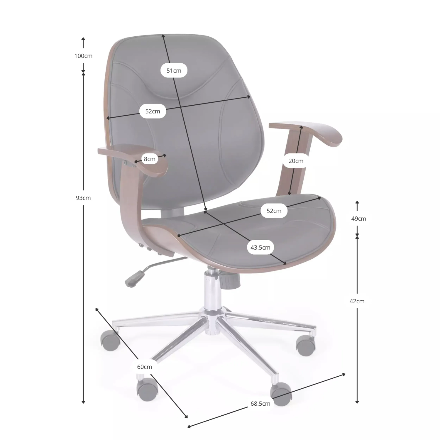 Cambridge toimistotuoli vaaleasta puusta - Mueble design