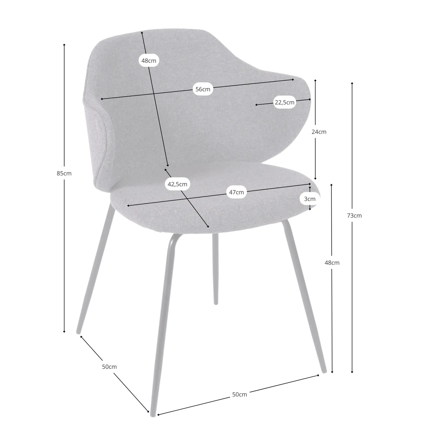 Gepolsterter Esszimmerstuhl Hope - Gepolsterte Stühle - Mueble Design