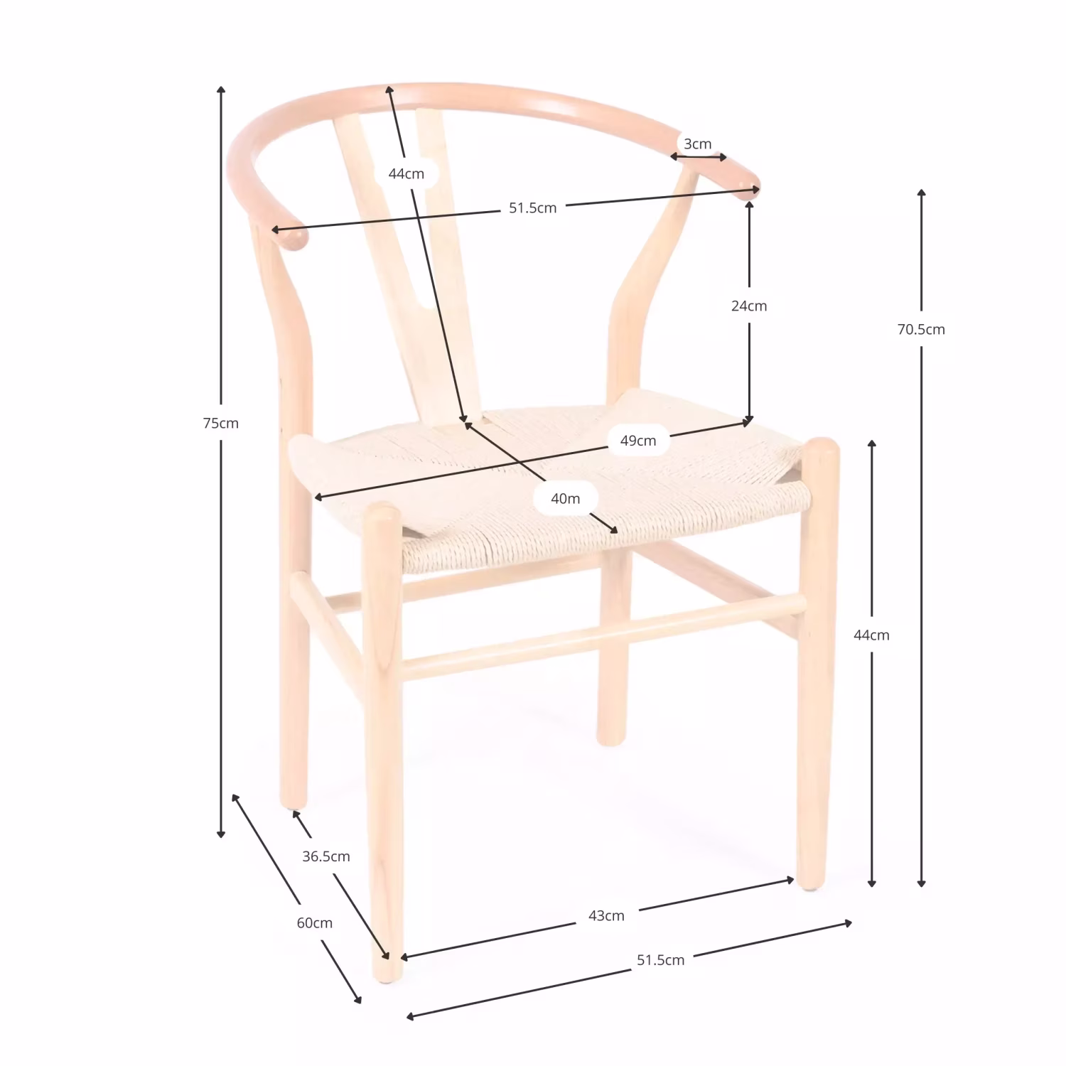 Chaise Inspiration Wishbone CH24 - Chaises en bois - Style nordique