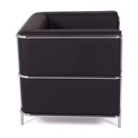 Torino 1 seater modern sofa in leather and chromed steel - Mueble Design