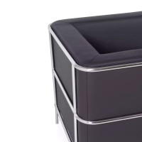 Torino 1-sitziges modernes Sofa aus Leder und verchromtem Stahl - Mobelarium