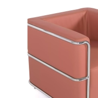 Torino 1-sitziges modernes Sofa aus Leder und verchromtem Stahl - Mobelarium