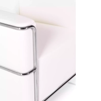 Torino 1 seater modern sofa in leather and chromed steel - Mueble Design