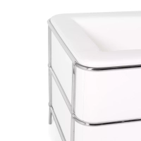 Torino 1 seater modern sofa in leather and chromed steel - Mueble Design