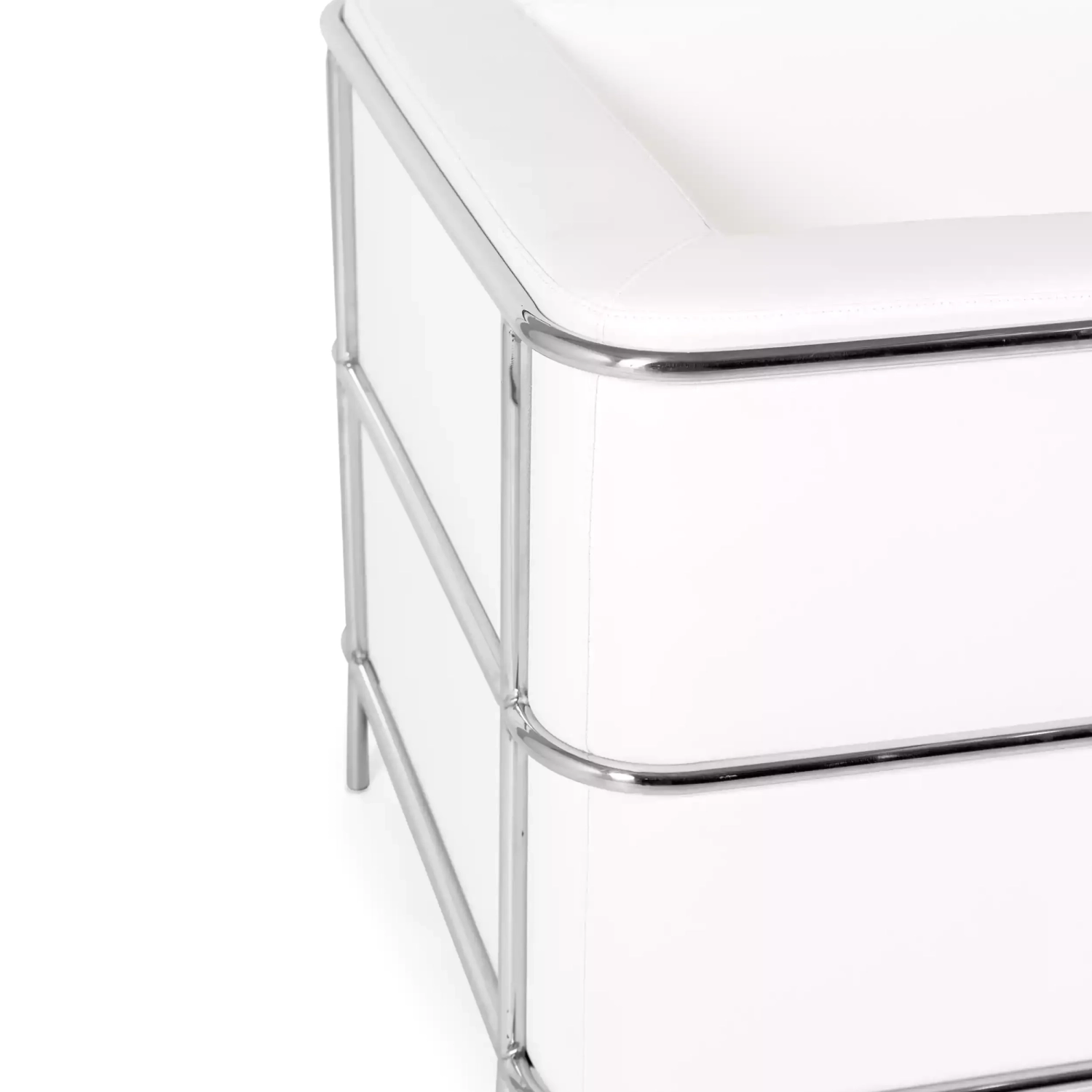 Torino 1-osobowa nowoczesna sofa ze skóry i chromowanej stali - Mobelarium
