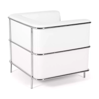 Torino 1 seater modern sofa in leather and chromed steel - Mueble Design