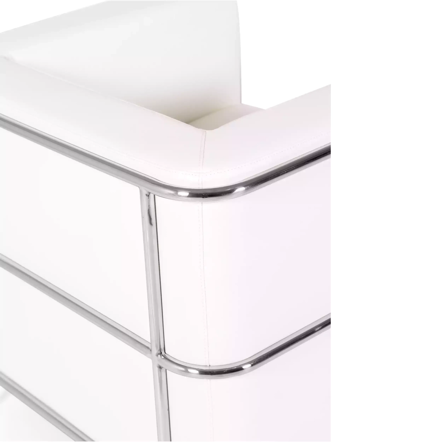 Torino 1-sitziges modernes Sofa aus Leder und verchromtem Stahl - Mobelarium