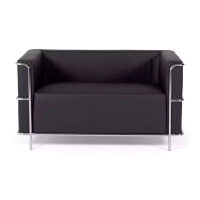 2-osobowa sofa Torino z ekoskóry i chromowanej stali 🛋️ - Mobelarium