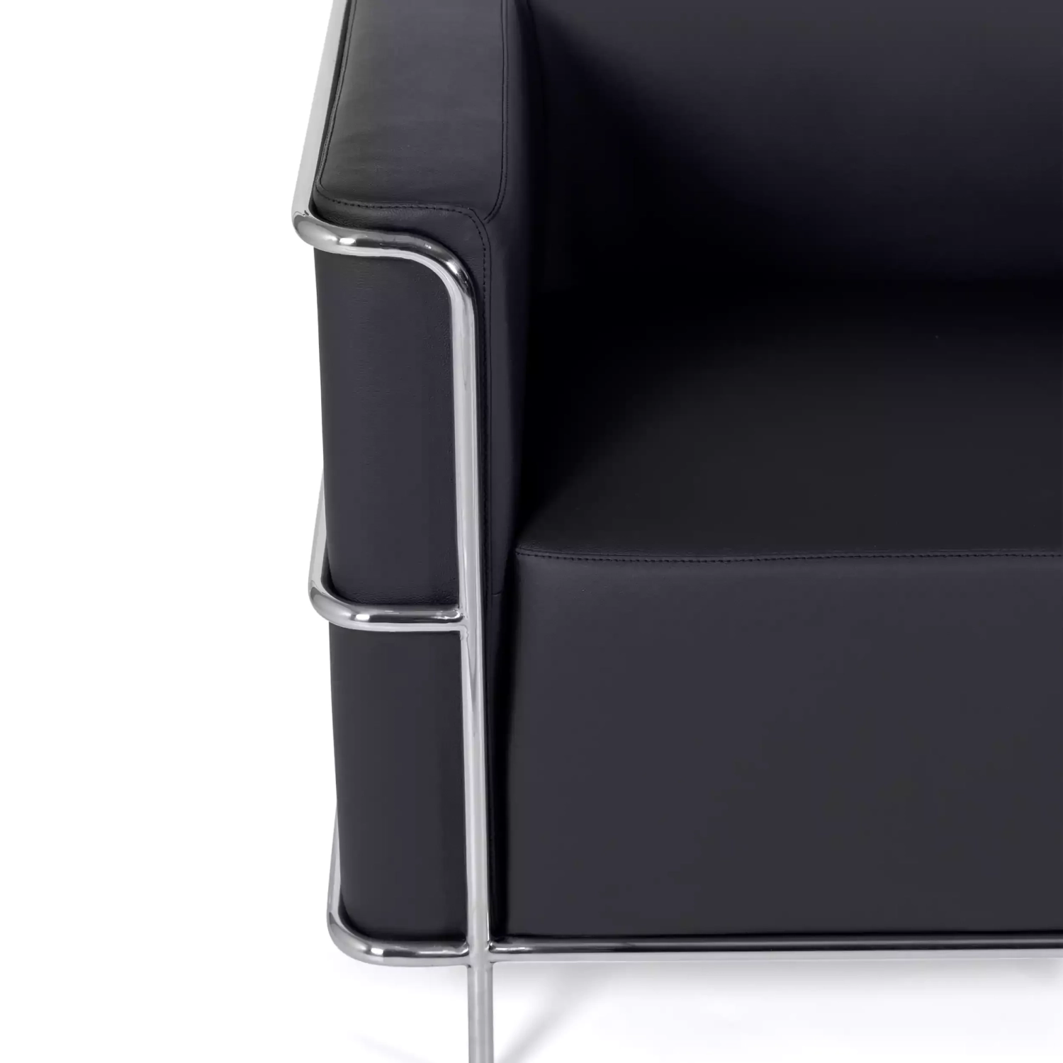 Torino 2-zitsbank van ecoleder en verchroomd staal 🛋️ - Mobelarium