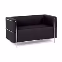 Canapé 2 places Torino en éco-cuir et acier chromé 🛋️ - Meubles Concept