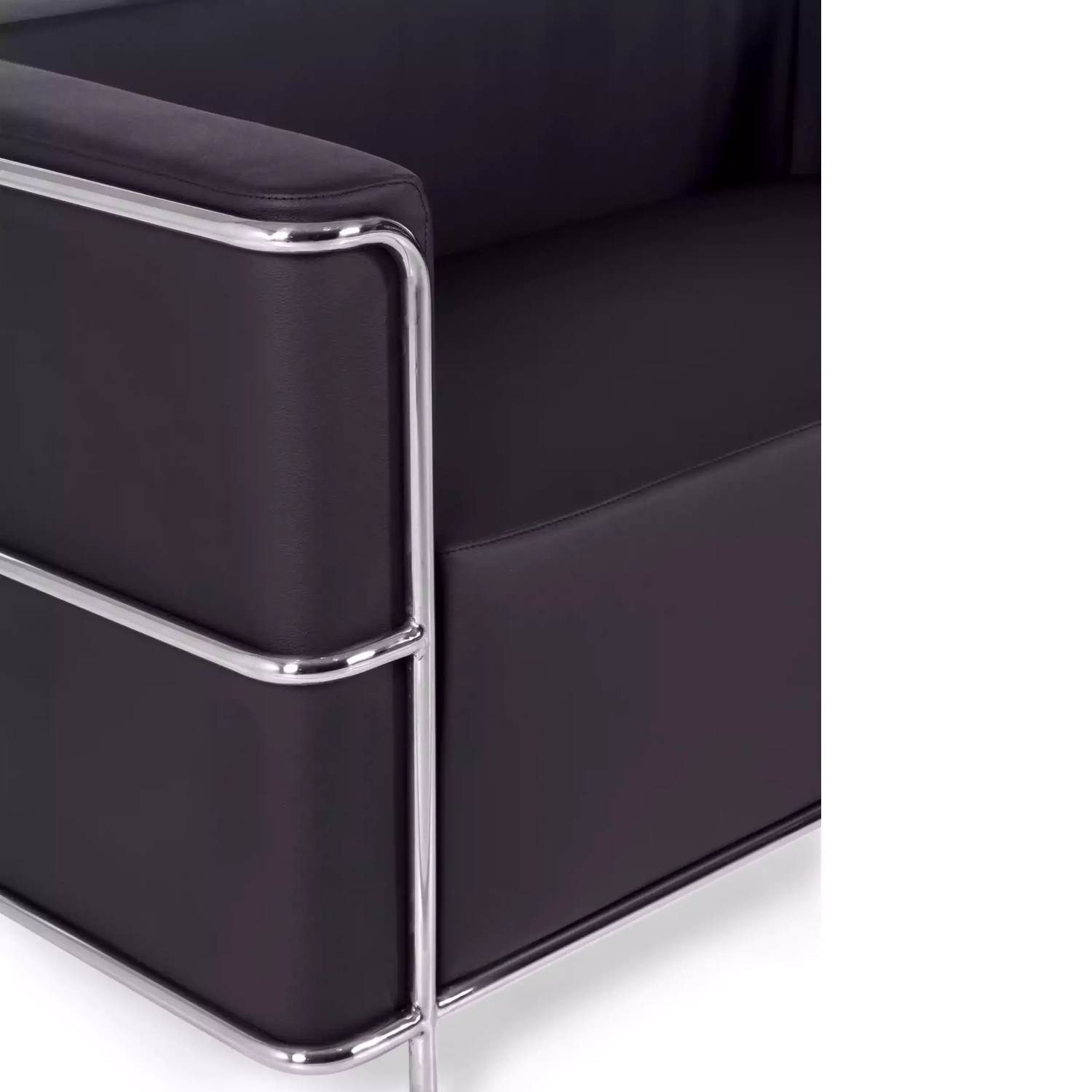 Torino 2-sitssoffa i ekoläder och förkromat stål 🛋️ - Mobelarium