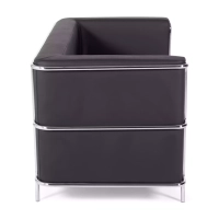 Torino 2 seater sofa in eco-leather and chromed steel 🛋️ - Mueble Design