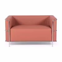Canapé 2 places Torino en éco-cuir et acier chromé 🛋️ - Meubles Concept