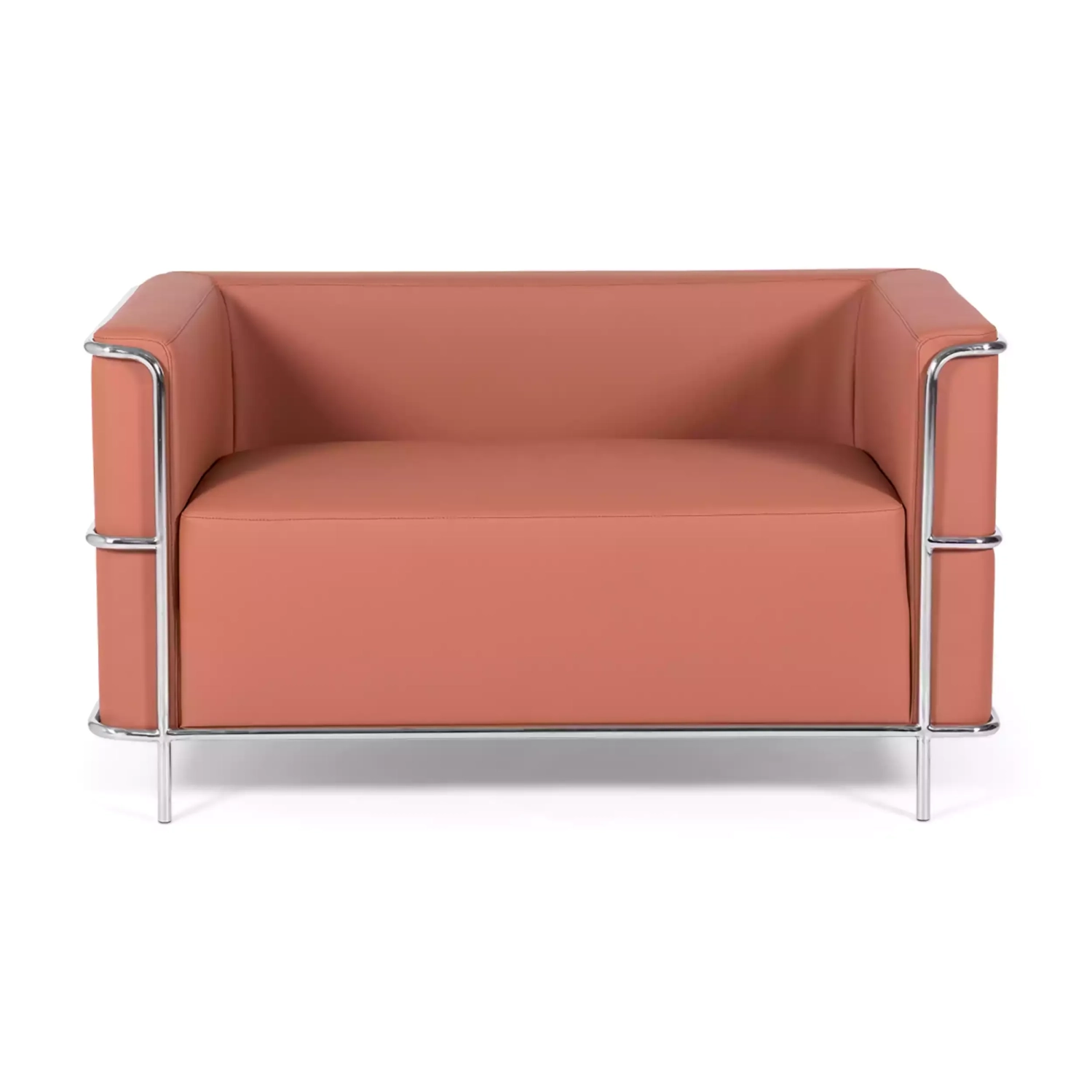 Divano Torino a 2 posti in ecopelle e acciaio cromato 🛋️ - Mobilie Design