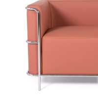2-Sitzer-Sofa Torino aus Ökoleder und verchromtem Stahl 🛋️ - Mobelarium