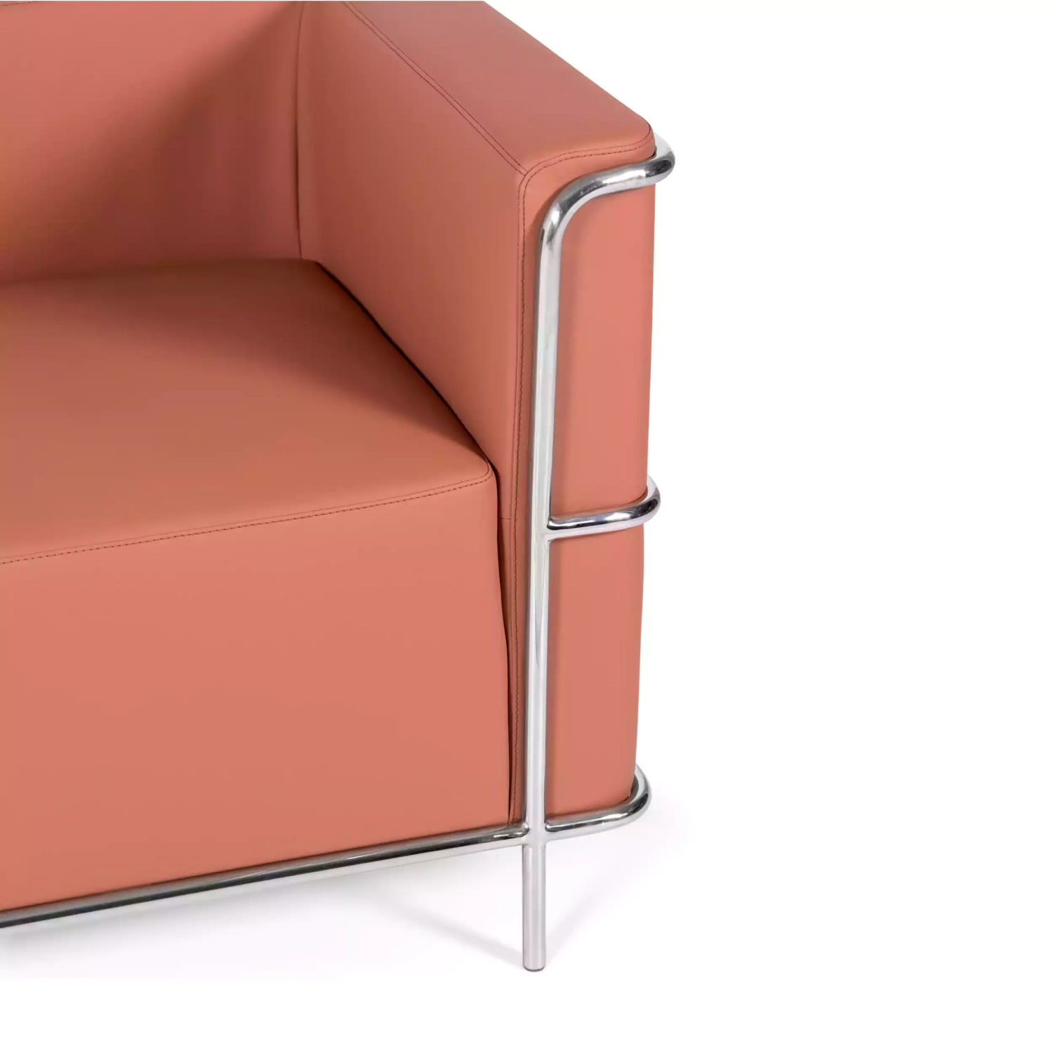 Torino 2 seater sofa in eco-leather and chromed steel 🛋️ - Mueble Design