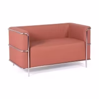 Canapé 2 places Torino en éco-cuir et acier chromé 🛋️ - Meubles Concept