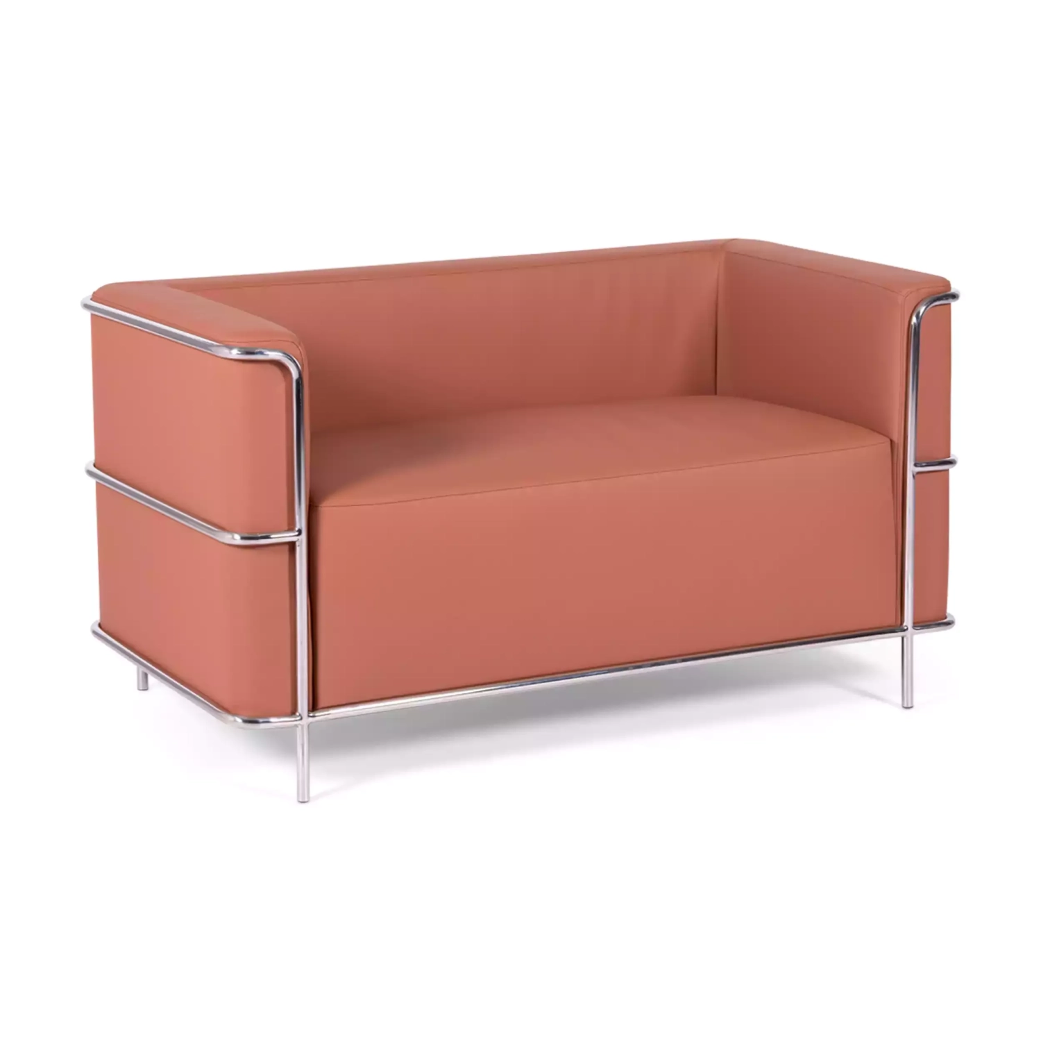 Divano Torino a 2 posti in ecopelle e acciaio cromato 🛋️ - Mobilie Design