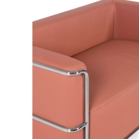 Sofá Torino de 2 lugares em couro ecológico e aço cromado 🛋️ - Mueble Design
