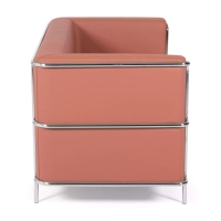 Dvoumístná pohovka Torino z ekokůže a chromované oceli 🛋️ - Mobelarium
