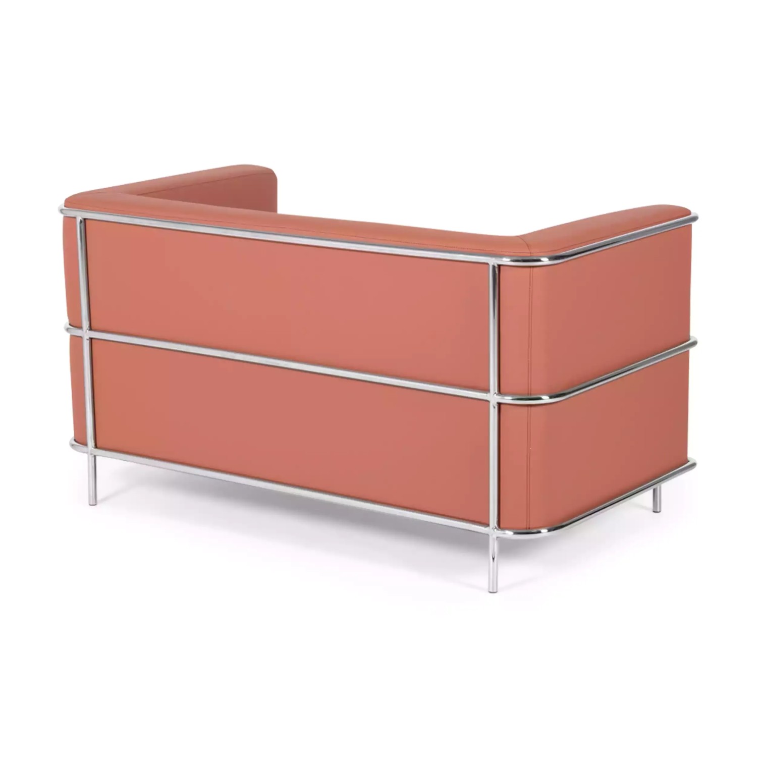 2-osobowa sofa Torino z ekoskóry i chromowanej stali 🛋️ - Mobelarium