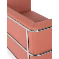 Sofá Torino de 2 lugares em couro ecológico e aço cromado 🛋️ - Mueble Design