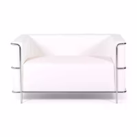 Canapé 2 places Torino en éco-cuir et acier chromé 🛋️ - Meubles Concept