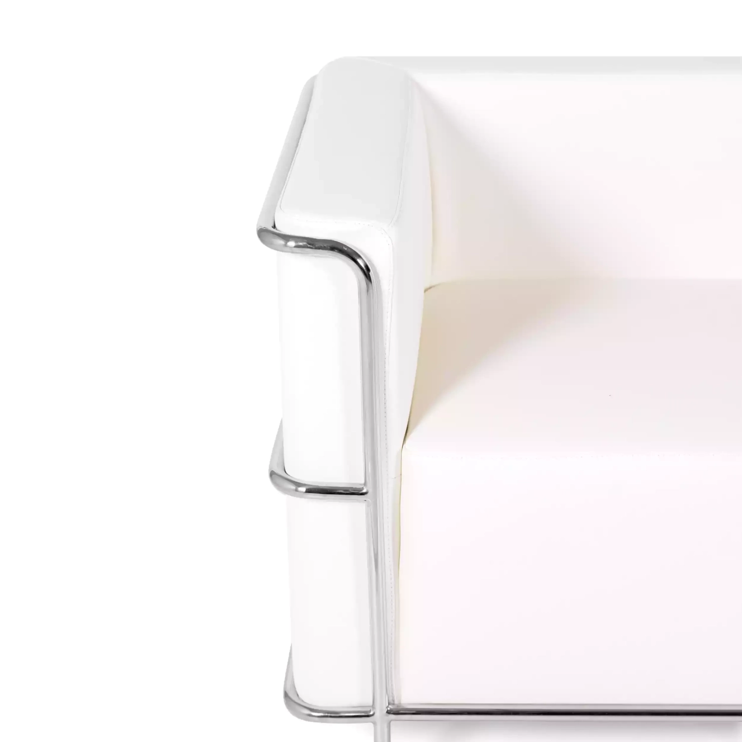 Torino 2-zitsbank van ecoleder en verchroomd staal 🛋️ - Mobelarium