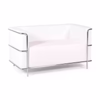 Canapé 2 places Torino en éco-cuir et acier chromé 🛋️ - Meubles Concept