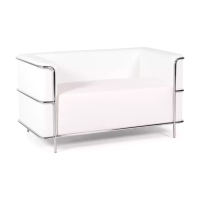 Torino 2 seater sofa in eco-leather and chromed steel 🛋️ - Mueble Design