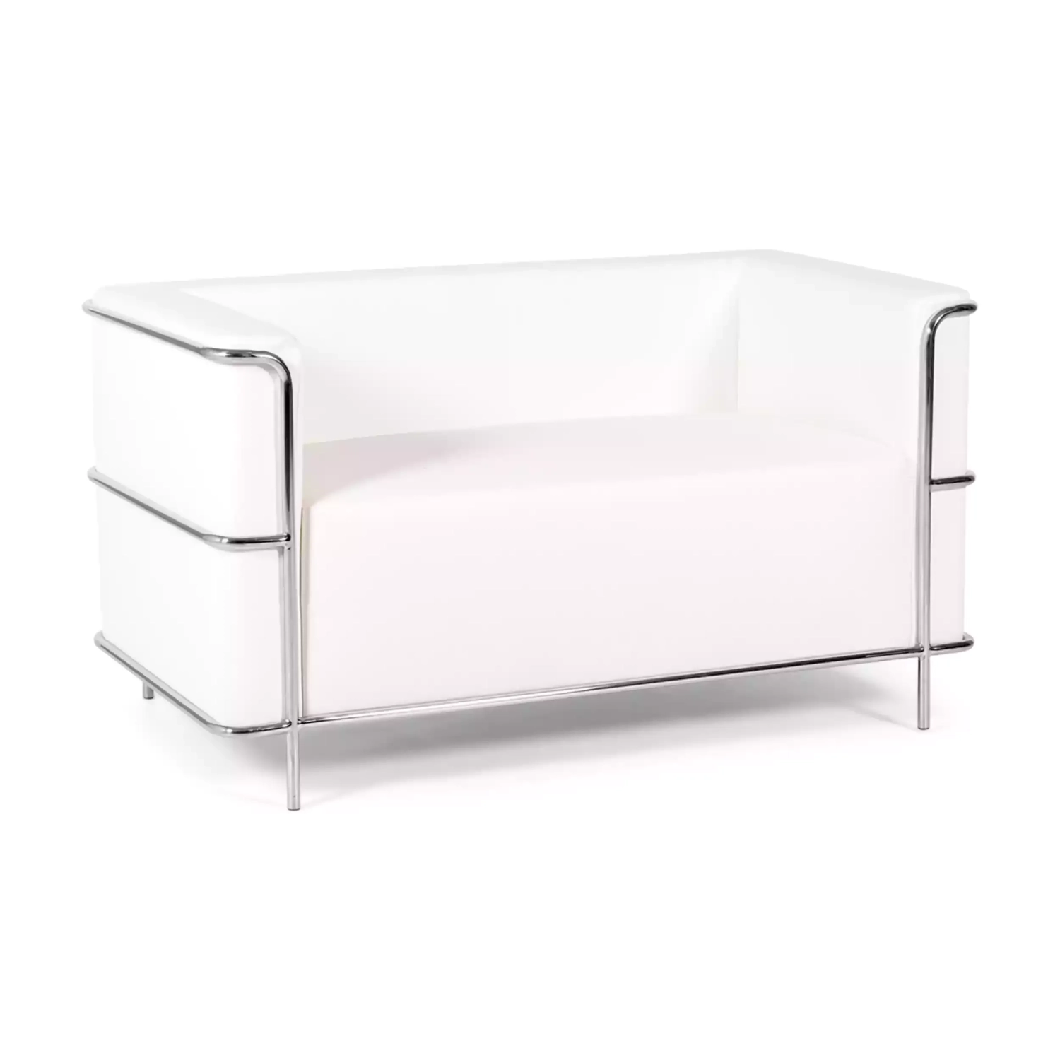 Torino 2 seater sofa in eco-leather and chromed steel 🛋️ - Mueble Design