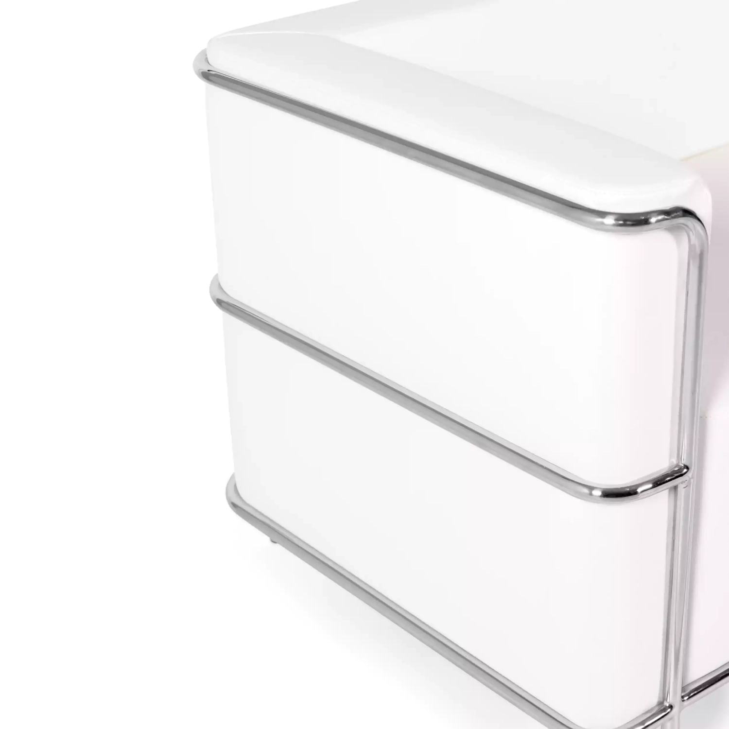 Torino 2-zitsbank van ecoleder en verchroomd staal 🛋️ - Mobelarium