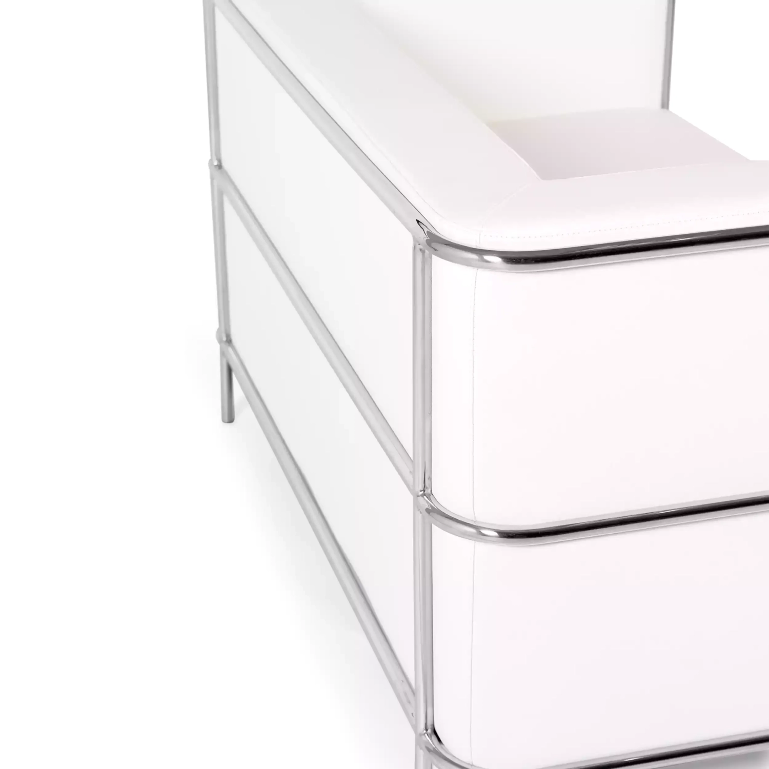 Sofá Torino de 2 lugares em couro ecológico e aço cromado 🛋️ - Mueble Design