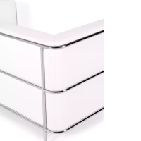 Sofá Torino de 2 lugares em couro ecológico e aço cromado 🛋️ - Mueble Design