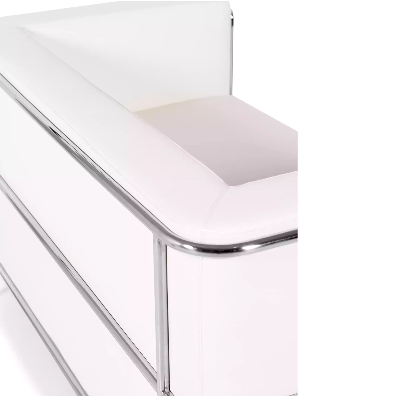 Torino 2-zitsbank van ecoleder en verchroomd staal 🛋️ - Mobelarium