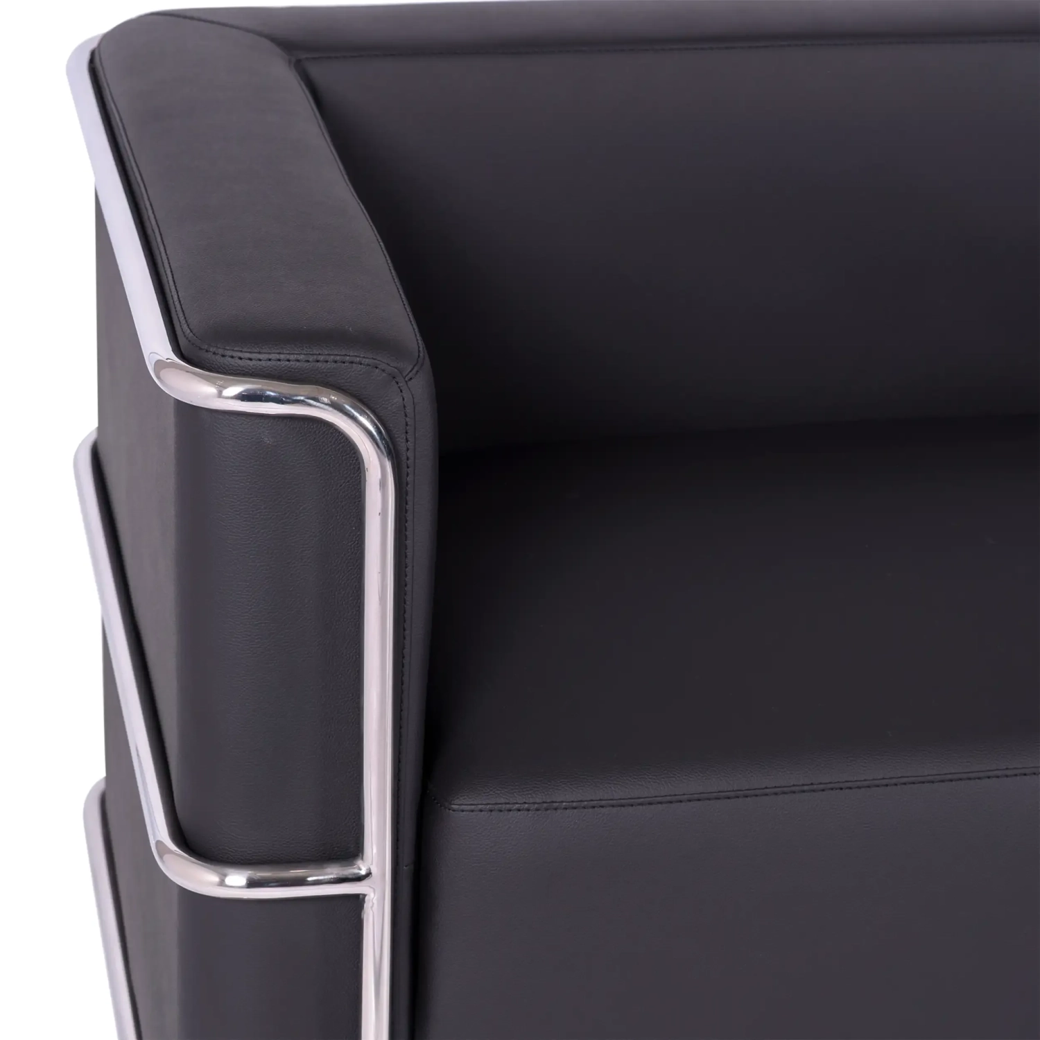 Torino 3 seater sofa in eco-leather and chromed steel - Mueble Design