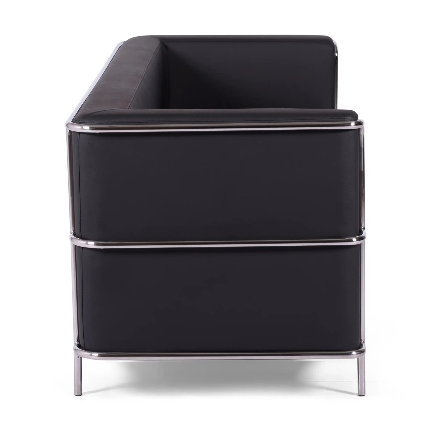 3-Sitzer Sofa Torino aus Ökoleder und verchromtem Stahl - Mobelarium