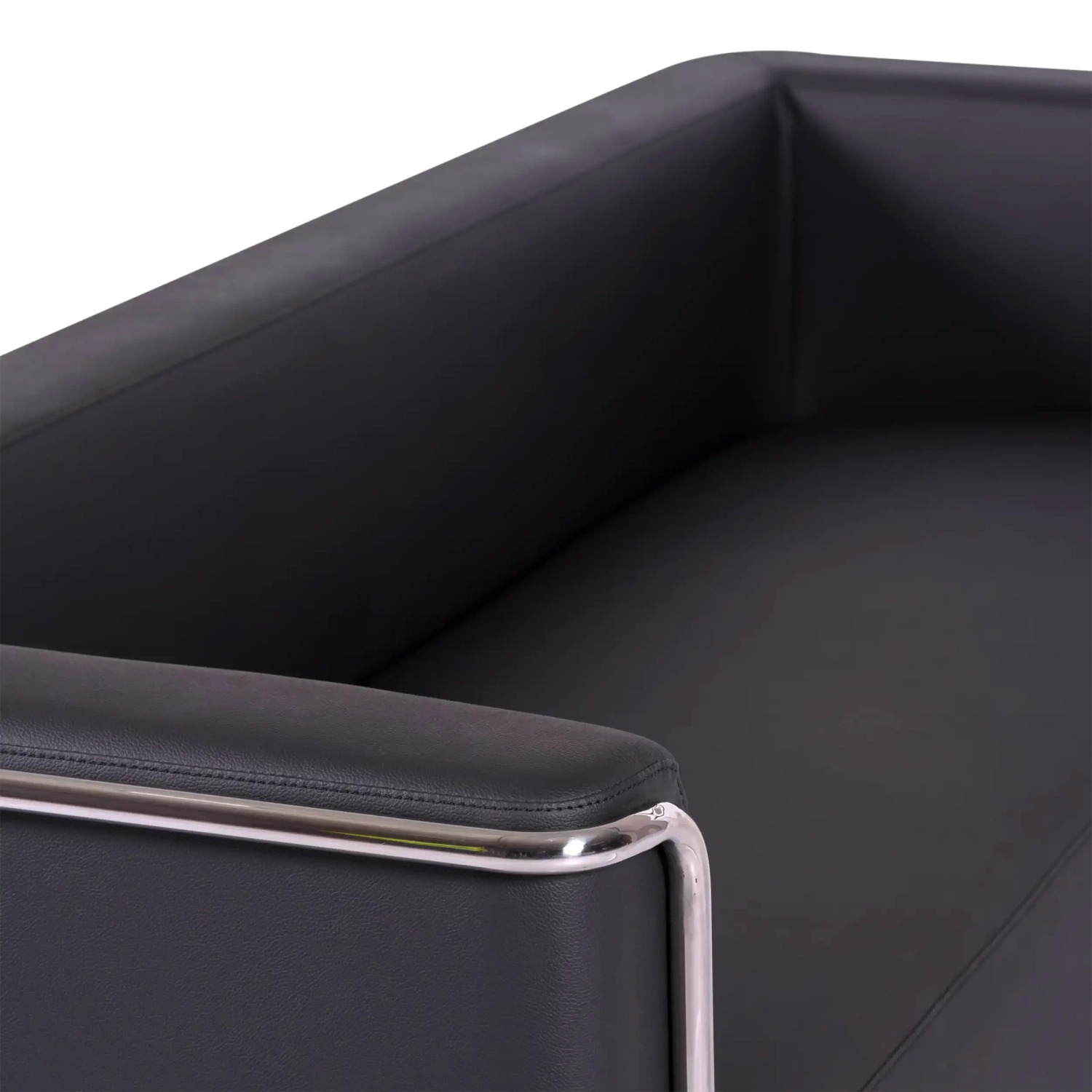 Torino 3 seater sofa in eco-leather and chromed steel - Mueble Design