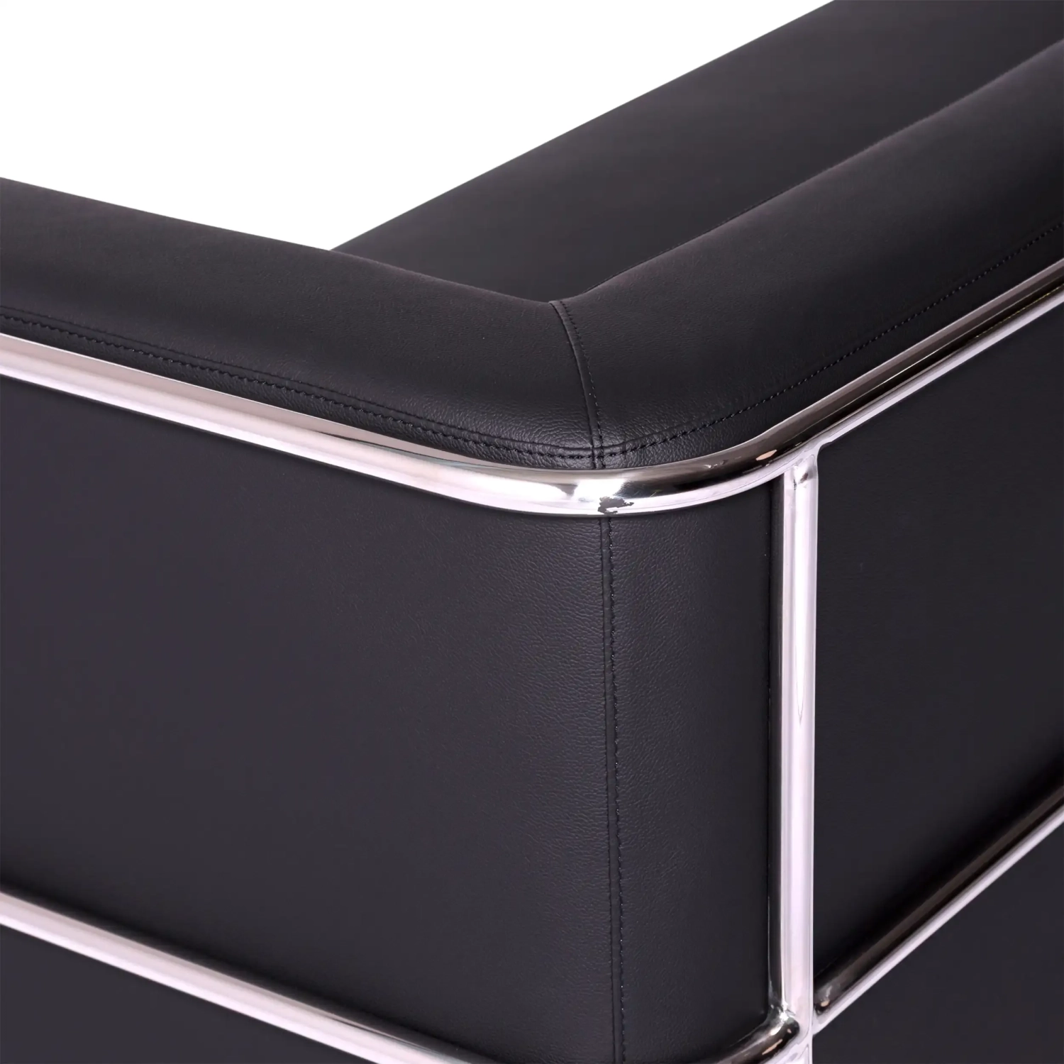 Sofá Torino 3 plazas en polipiel y acero cromado - Mueble Design