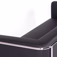 Canapé 3 places Torino en éco-cuir et acier chromé - Meubles Concept