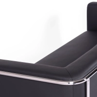 Sofá Torino 3 plazas en polipiel y acero cromado - Mueble Design