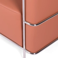Sofa 3-osobowa Torino z ekoskóry i chromowanej stali - Mobelarium
