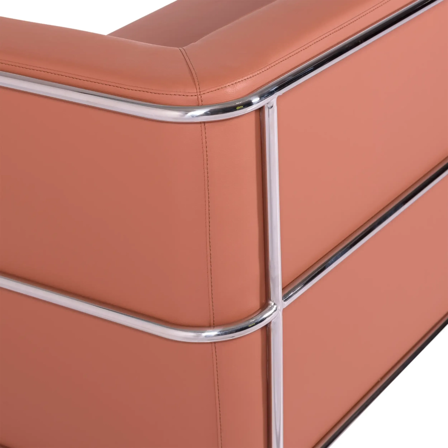 Torino 3 seater sofa in eco-leather and chromed steel - Mueble Design