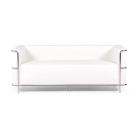 Torino 3 seater sofa in eco-leather and chromed steel - Mueble Design