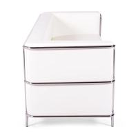 3-Sitzer Sofa Torino aus Ökoleder und verchromtem Stahl - Mobelarium
