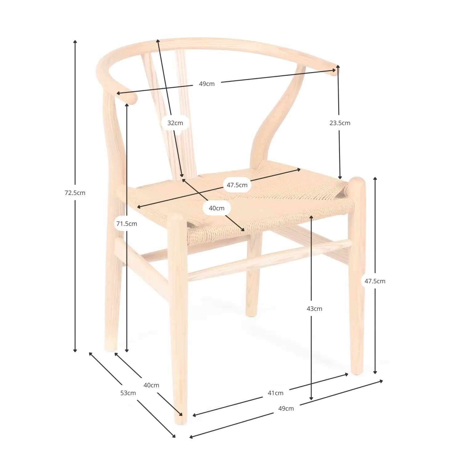 Chaise Inspiration Wishbone CH24 - Chaises en bois - Style nordique