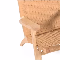 Fauteuil Catani CH25 | Design scandinave en frêne et corde naturelle