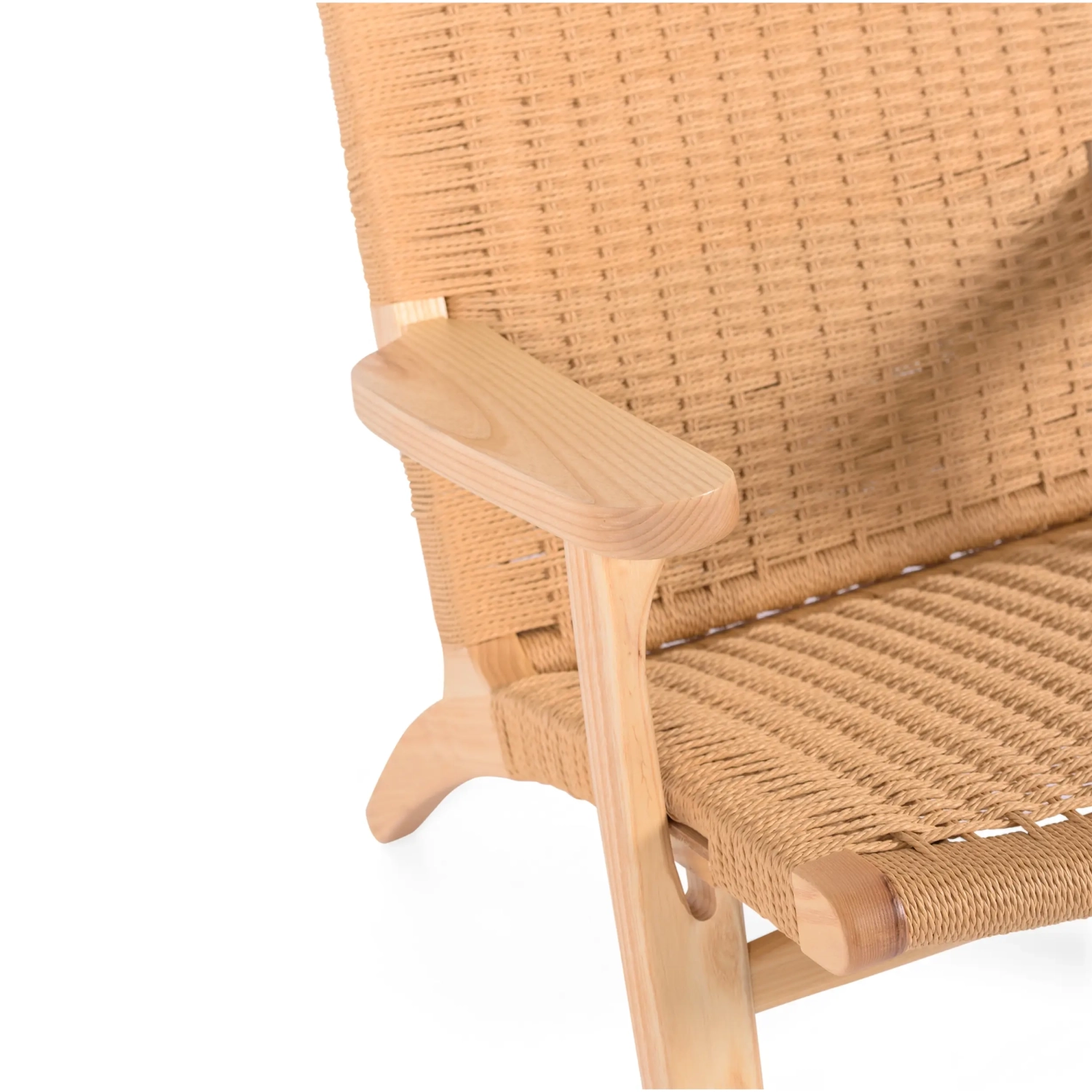Fauteuil Catani CH25 | Design scandinave en frêne et corde naturelle
