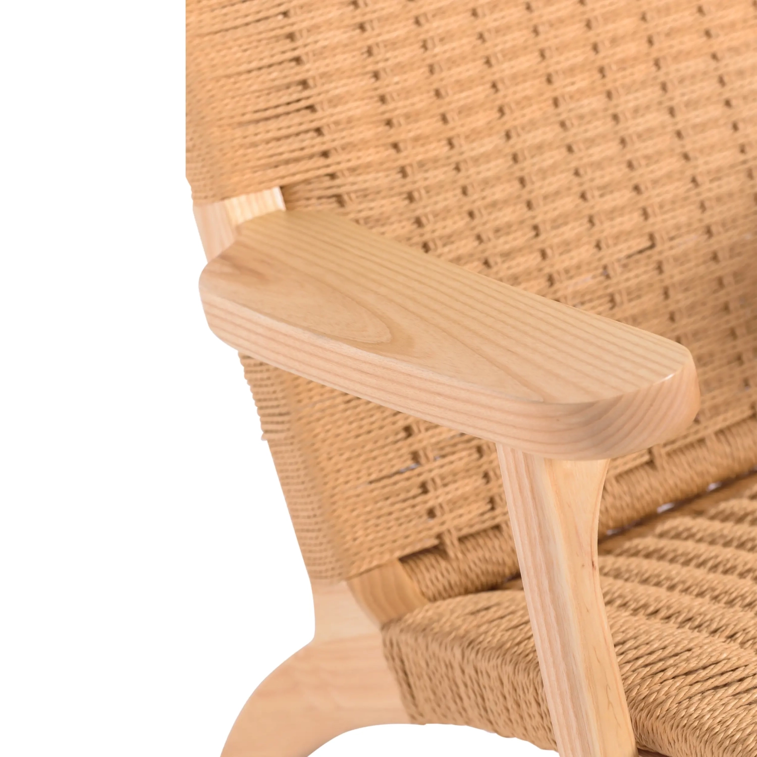 Fauteuil Catani CH25 | Design scandinave en frêne et corde naturelle