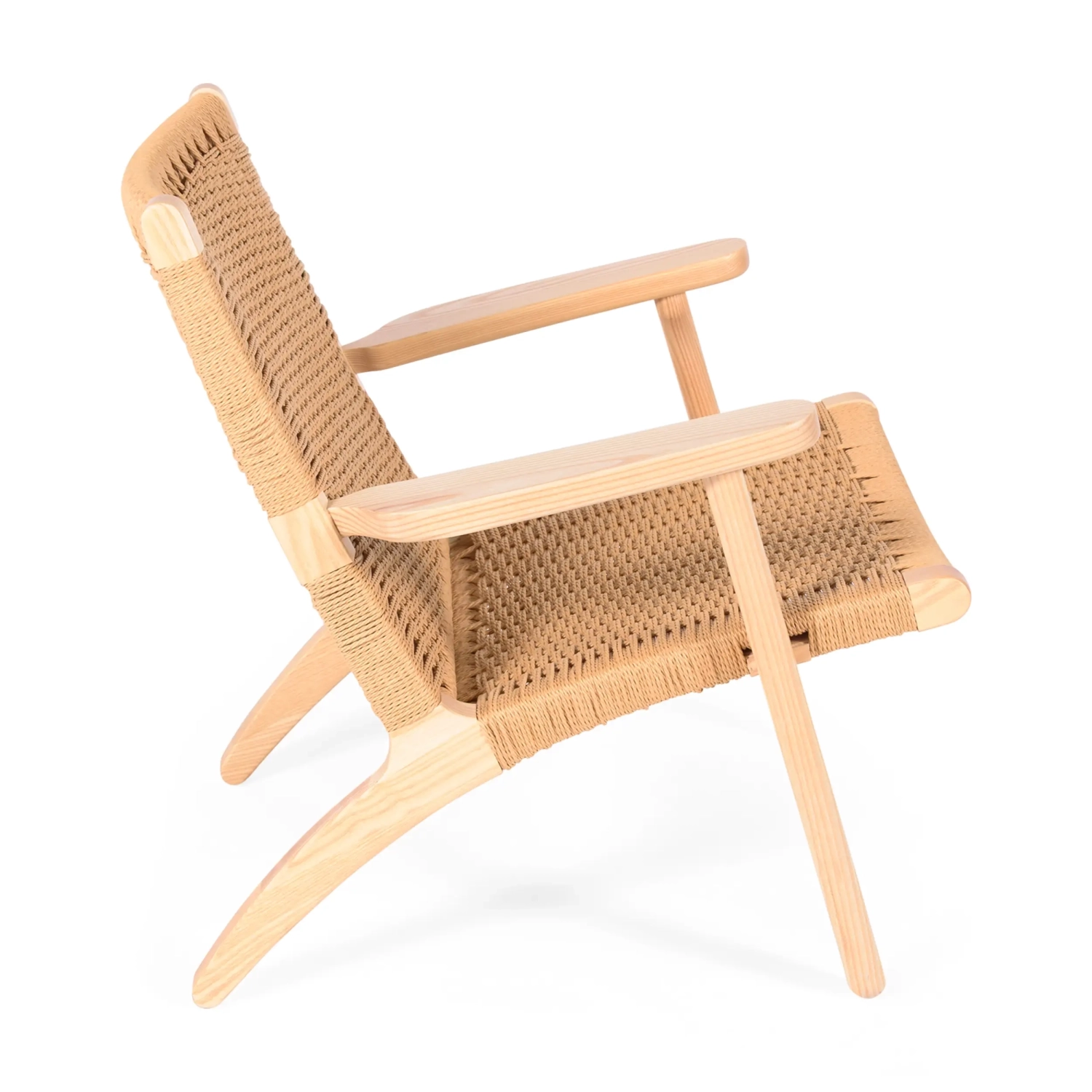 Fauteuil Catani CH25 | Design scandinave en frêne et corde naturelle